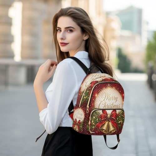 Image of ALAZA Merry Christmas Bell Women Backpack Purse 7.5L