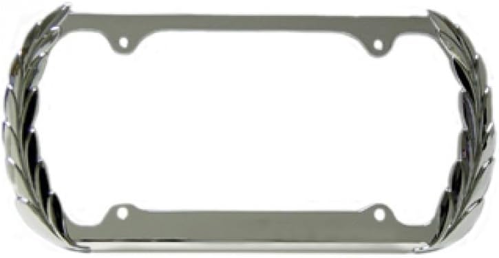 Wreath Chrome License Plate Frame Free Screw Caps