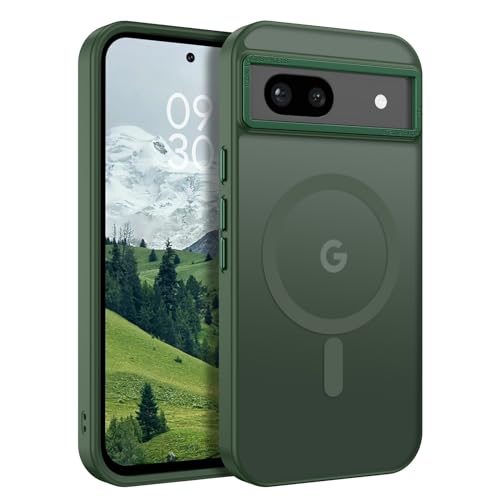 YINLAI for Google Pixel 8a Magnetic Case [Compatible with Magsafe] Support Wireless Charging Slim Full Shockproof Case for Google Pixel 8a, Green