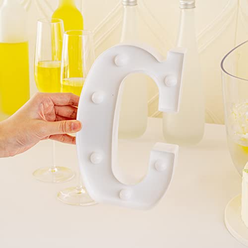 Image of Restaurantware Illumify 5.2 x 1.2 x 8.7 Inch Light Up Letter 1 Durable Marquee LED Light - Letter C Touchproof White Plastic Party Light Keyhole Slot For Parties Weddings Or Special Events