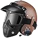 BAUTI Casco Moto retrò Aperto Bluetooth Caschi Jet Maschera Occhiali Casco 3/4 per Adulti Casco Equitazione per Uomo E Donna con Approvazione ECE Ciclomotore Scooter Cruiser 1,XXL(63-64CM)
