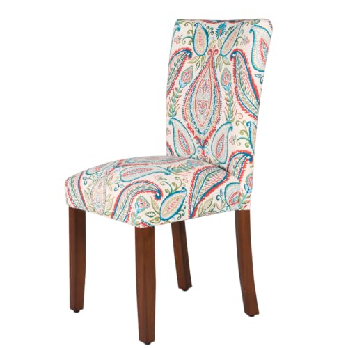 Image of HomePop Parsons Classic Upholstered Accent Dining Chair, Set of 2, Colorful Paisley