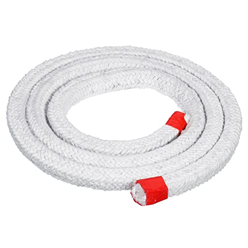 PATIKIL 6.57ft x 49/64" Ceramic Fiber Rope, Square Braided Rope High-Temperature Gasket Seal for Boiler Furnace Oven Kiln Casting White