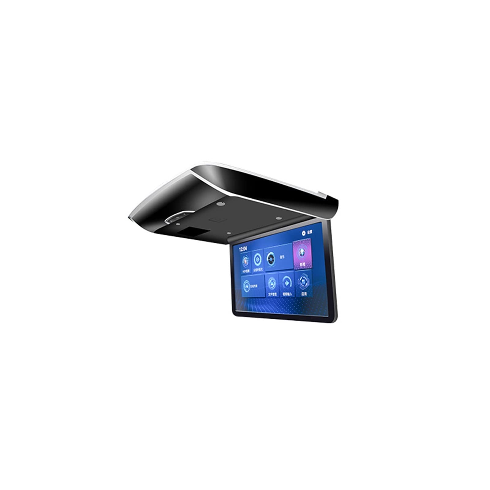Telewizor w Zagłówku, Elektryczny składany monitor samochodowy ekran IPS odtwarzacz wideo 1080P 8K telewizor sufitowy wyświetlacz do montażu na dachu USB(15.6 inch Black)
