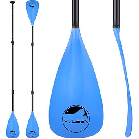 YVLEEN Alloy SUP Paddle - Adjustable Stand Up Paddle Board Paddle - 3-Piece or 4-Piece Floating Kayak Paddle Cover