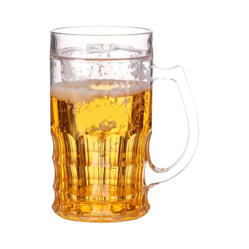 Taza de cerveza genérica, Prank Beer Cup - Doble capa 420 ml de simulación novedad de cerveza Taza de cerveza - Taza de bebida falsa para la mesa de comedor del refrigerador