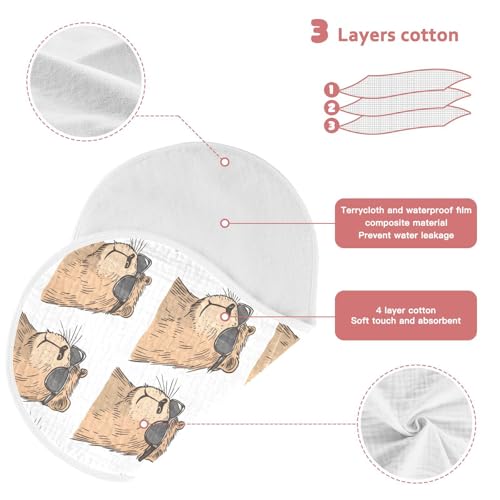 vvfelixl Muslin Burp Cloths Water Rat Wear Sunglasses Baby Washcloths for Baby Girl Boys 2 Pack3