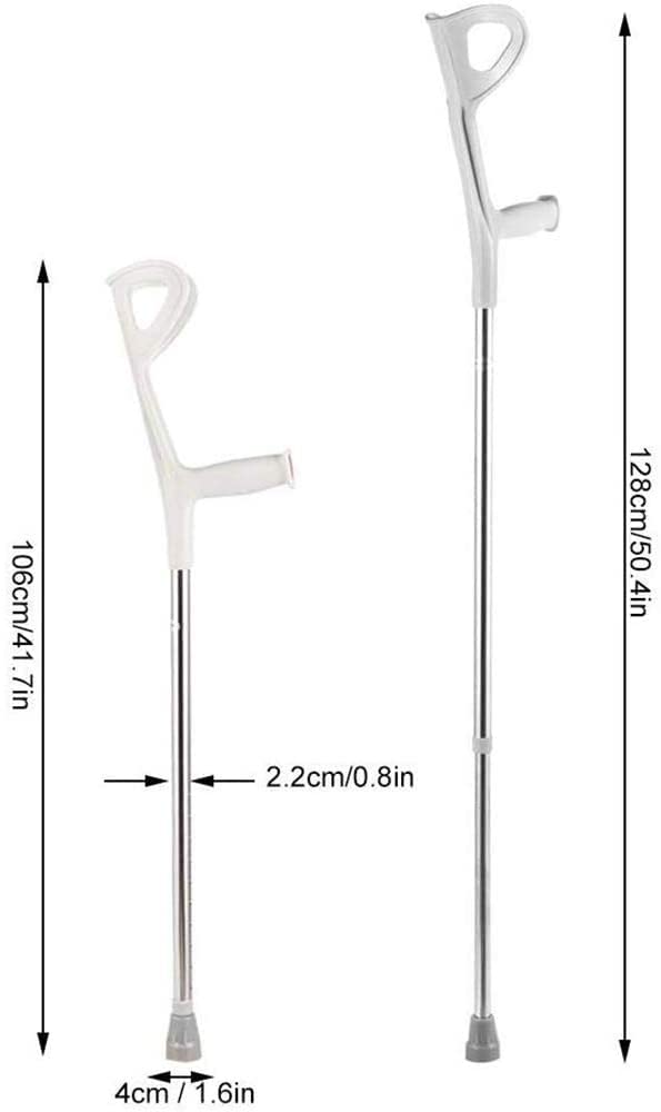 Muletas de antebrazo Muletas ajustables Bastón de seguridad para la axila para rehabilitación de pacientes Muleta de ancianos Codo plegable, aleación de aluminio, Codo, Codo de muleta de antebrazo
