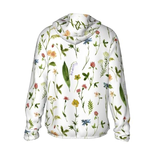 Floral Watercolor Drawing Sun Protection Hoodie Zip Rash Guard Long Sleeve Shirt for Fishing Hiking for Mens Womens4