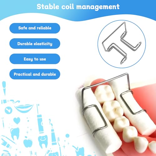 Ceonam 4-Pack 1Mm Dental Cotton Roll Holder Clips, Autoclavable Stainless Steel Steady Grip For Dental Isolation Instruments Tools For Lab Dentist Clinics Supplies thumb #2