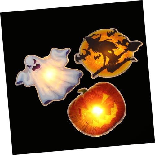 Veemoon 3pcs Decorative Fiber-Optic Lamps for Halloween Adornment Props Random Styles for Creating Chic Atmosphere at Your Festival Party