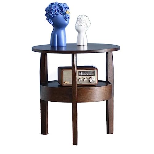 eexbz Sofa Bedside Table End Table for Bedroom Nursery Living Room, Solid Wood Side Table with Storage Shelf and Drawer, Small Coffee Table Accent Table for Balcony Sofas for Living Room(B)