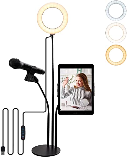 Selfie-Ringlicht mit 3 Modi 10 Helligkeit für Live-Streaming, Make-up, YouTube-Video, Tiktok-Meeting, tragbare LED…