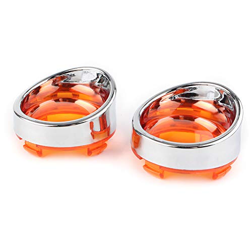 Cnfang4 Motorbike Turn Signal Visors Lens Covers Light Indicator Lamp for Harley Dyna for Softail For Sportsters Touring Plastic Yellow