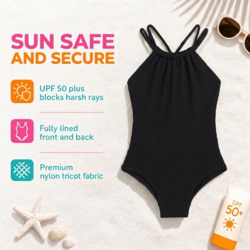 Image of Kanu Surf Girls Jasmine Beach Sport Halter One Piece Swimsuit