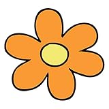 Milk Mug Designs Hippy 60s Flower Power Daisy Orange 12 inch Full Color Vinyl Decal