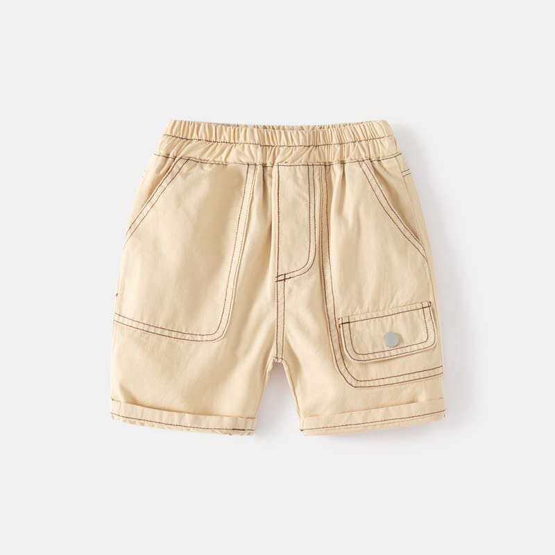 Toddler Baby Boys Casual Cute Cotton Elastic Waist Solid Cropped Pants Sport Jogger Shorts Summer Outfit with Pockets2