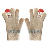 Guantes de invierno para mujer, guantes de ciclismo de dedo completo, guantes de punto de muñeco de nieve, guantes de punto cálidos para ciclismo, guantes antideslizantes para niños, guantes de dedo