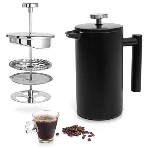 Mixpresso Black Stainless Steel French Press Coffee Maker 26 Oz 770 ml