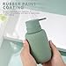 Ceramic Hand Soap Dispenser for Bathroom,16OZ Matte Dish Soap Dispenser for Kitchen Sink,Refillable Liquid Lotion Dispenser with Easy-to-Press Pump Rubber Paint (Green)