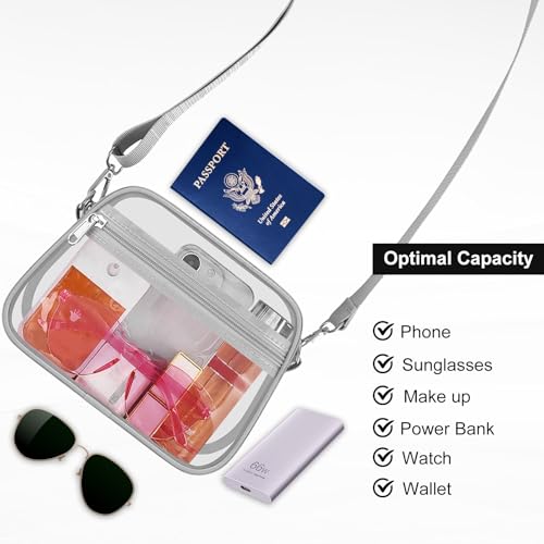 Image of USPECLARE Clear Bag for Stadium Events Clear Sports Fan Handbags Purses | Unisex 0.4 mm Thickened Waterproof PVC,Approved for Concerts,Game Days,Outdoor Events