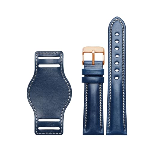 Cong Yi {vuXbg 18 ~[g 20 22 ~[gvXgbvYvohƃ}bgrvoh Leatherbracelet(Blue-rosegold,21mm)