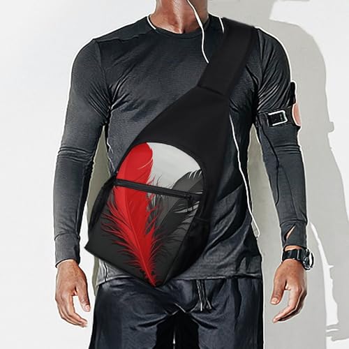 Mochila de hombro ligera rojo y negro para senderismo miniatura 7