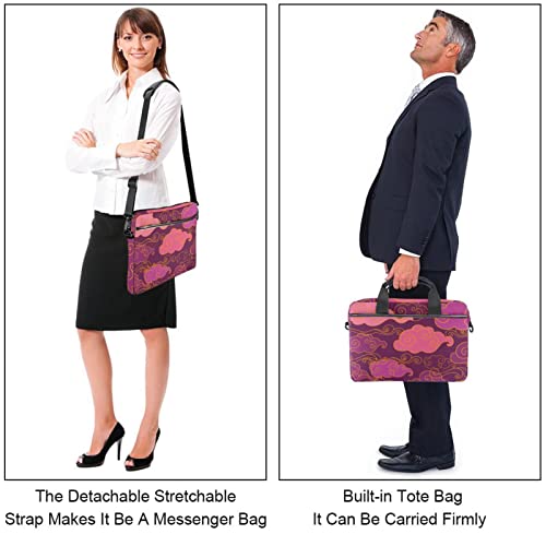 Bolsa de ordenador portátil tradicional oriental con diseño de nubes moradas con asa de 13.4-14.5 pulgadas - imagen 7