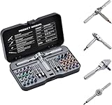 Set di cacciaviti a cricchetto, 40 in 1, set di cacciaviti magnetici, punte in acciaio S2, albero curvo, adatto per montaggio di mobili, riparazione di precisione di elettrodomestici, attrezzi per