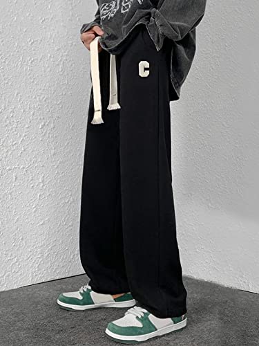 Image of KOTTY Men's Solid Wide Leg Relaxed Fit Drawstring Waist|Casual Joggers for Streetwear & Gym