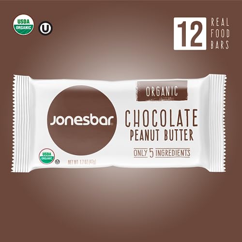 JONESBAR USDA Organic Fruit & Nut Bar, NonGMO, Kosher, Vegan, Gluten