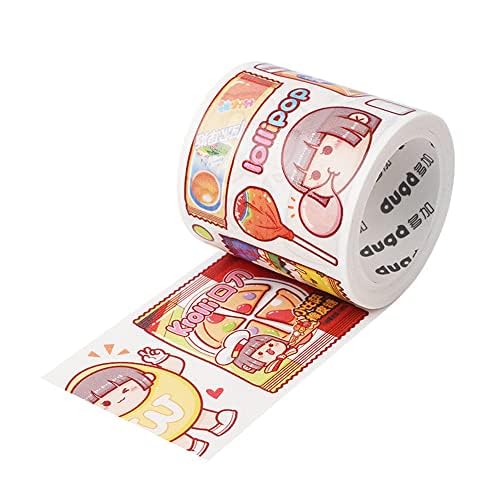 Alideco Decorative Adhesive Tapes Small Mochi EAT3 Washi tape Great for Bullet Journal Supplies, Arts, Scrapbook, DIY Crafts, Planners (jiuzhichi3)