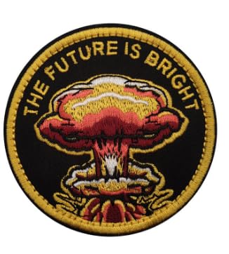 Mushroom Cloud Cancel The Nuclear Radiation Military Tactical Embroidered Patches Armband Backpack Badge with Hook Backing for Clothing Patch