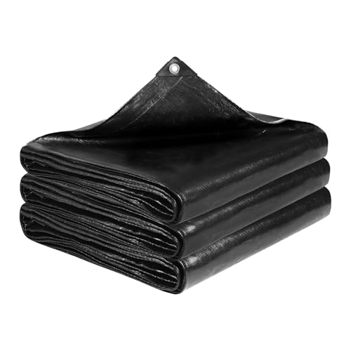 VEVOR 25 x 30 ft Pond Liner, 14 Mil Thickness, 3-Layer Reinforced PE Fish Koi Pond Liner for Outdoor Ponds, with Hemmed Edge and 4 Metal Buttonholes, for Water Garden, Waterfall, and Fountains, Black by VEVOR - Image 3
