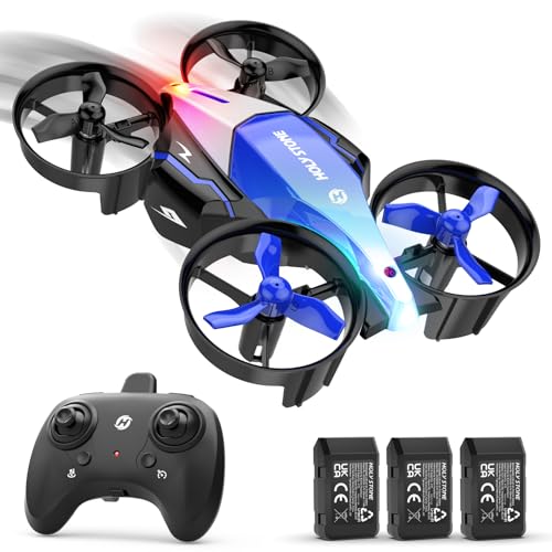 ドローン 100g未満 子供向け 陸空両用 Holy Stone おもちゃ 申請不要 小型 バッテリー3個 合計36分使用時間 FLIGHTモード LANDモード ランプ付き 初心者 クルーズ制御 トイドローン 手投げテイクオフ ヘッドレスモード 高度維持 2.4GHz モード1/2自由転換可 国内認証済み 誕生日ギフト HS210F ブルー