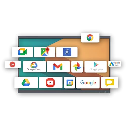 Image of BIG VUE Android 14 Smart Interactive Flat Panel Digital Board - All in 1, 8 GB RAM 128 GB ROM, Ai, Multitouch Screen Display for Teaching, Classroom & Office Use (Pluss + TV Trolley, 75 Inch)