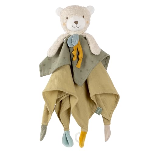 Fehn Schmusetuch Bär grün – Spielkamerad, Einschlafhilfe & Schnuffeltuch
