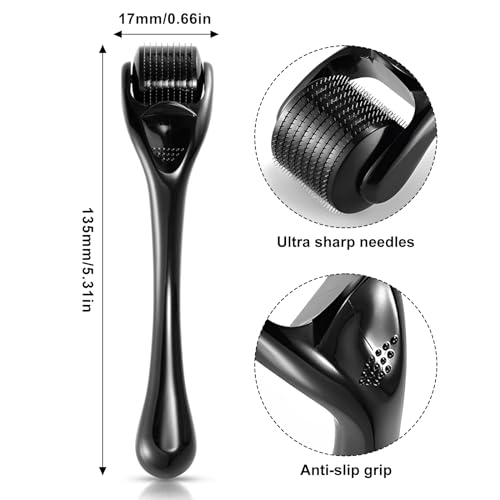 Derma-Roller 2.0mm, Bartroller Bartwuchs, Narbenroller, Microneedling Roller, Derma Roller für Haare, Gesicht und Bart Wachstum, Haarroller für Männer und Frauen