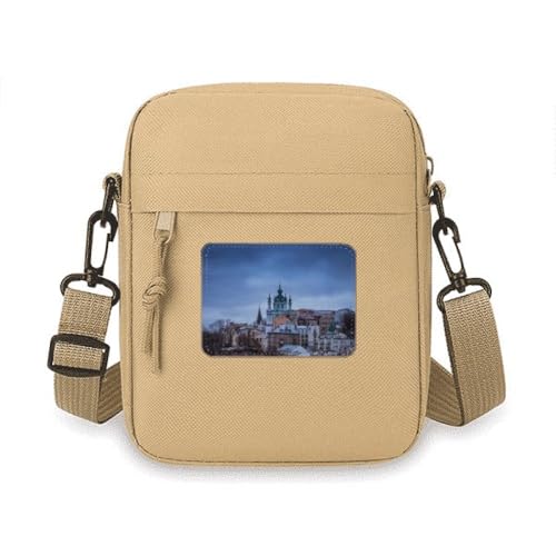 Sac à bandoulière pour téléphone portable style Art Deco imprimé nuages