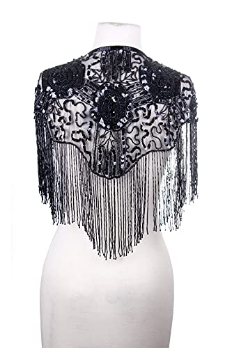 Western F.a.s.h.i.o.n Beaded Sequin Shawl Cape With Rose Design3