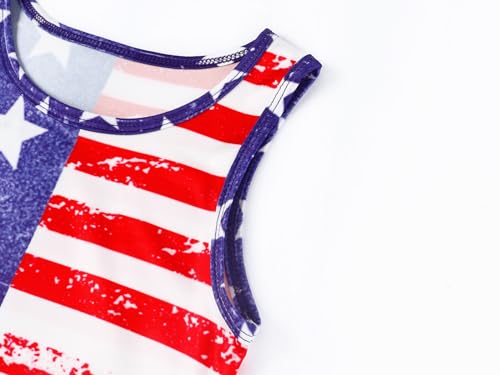Eledobby 4th of July Girls Dress Independence Day Dresses American Flag Striped Sleeveless Sundress Patriotic Outfits4