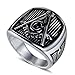 Anello massonico per uomo, anello massonico massonico, anelli massonici simbolo massonico vintage, anello motociclista hip hop, anello amuleto religioso retrò, gioielli massonici punk regalo (20) immagine