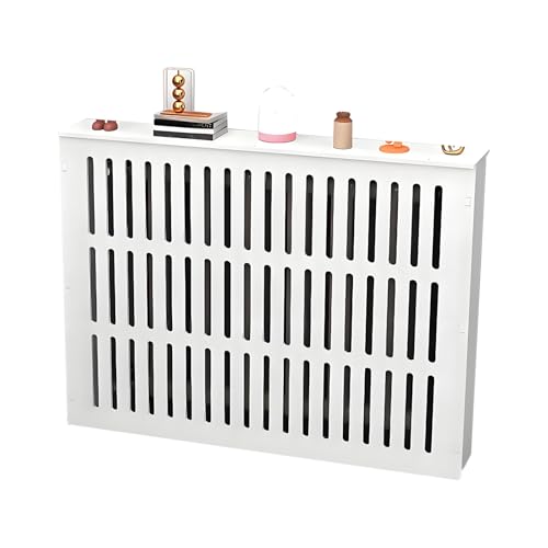 Calentador de cubierta de radiador, moderno armario de almacenamiento blindado para dormitorio y sala de estar, diseño blanco