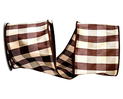 Ruban Marron 10,2 cm x 9,1 m pour emballages cadeaux élégants et paquets volumineux