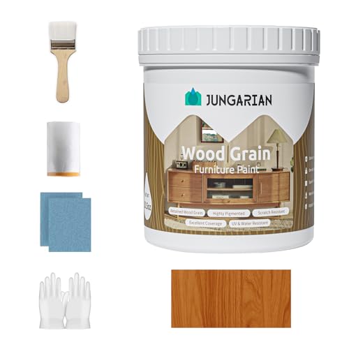 Comparison: Best Wood To Paint For Cabinets 8 Jungarian Wood Grain Furniture Paint 10.5oz with Tools - All-in-One No Need Prime No Need Varnish - Water-based & Low Odor - Outdoor & Indoor Wood Paint for Furniture and More - Teak