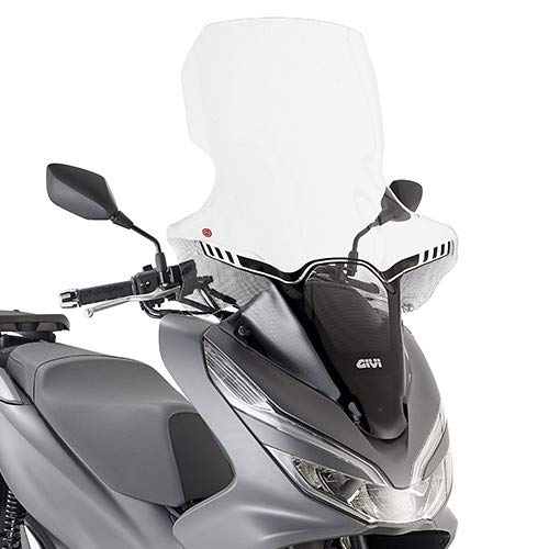 1163DT D1163KIT|78 PARABREZZA VISIERA SCHERMO CUPOLINO PARAVENTO + ATTACCHI GIVI COMPATIBILE CON HONDA PCX 125 2019 MOTO SCOOTER