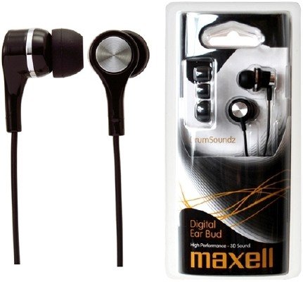 Maxell Drum Soundz - Auriculares in-ear estéreo, color negro