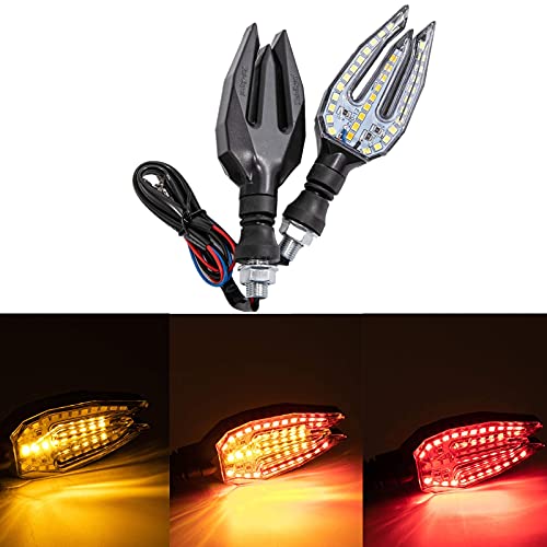 Duilu Motorcycle Turn Signal Lights Blinker Front Rear Lights Indicators Universal 12V Led Lamp For Motorbike Motorcycle Scooter Quad Cruiser - 2Pcs (Red Light) #TOP7