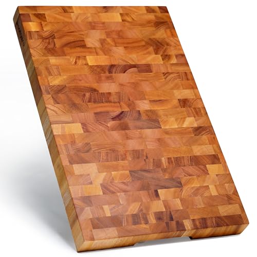 SHUMARU Mahogany End-Grain Wood Cutting Board – 20×13×1.6″ Butcher Block
