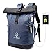 Produktbild ZOE Voyage Rolltop Rucksack, wasserdicht, Tagesrucksack mit Laptopfach und USB Ladeanschluss, Reiserucksack blau-schwarz 21-31l